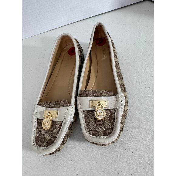 NEW!! "Michael Kors" Hamilton Loafer Moc Jacquard Khaki/Vanilla SZ 6 Old Money - Picture 4 of 7